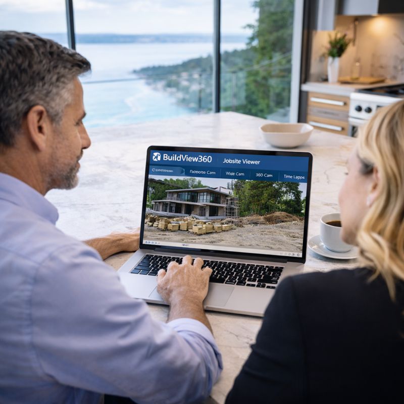 Home owners reviewing plans